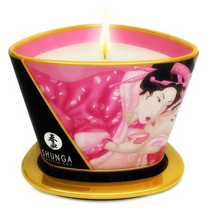 SHUNGA Bougie de massage rose aphrodisiaque 170 ml