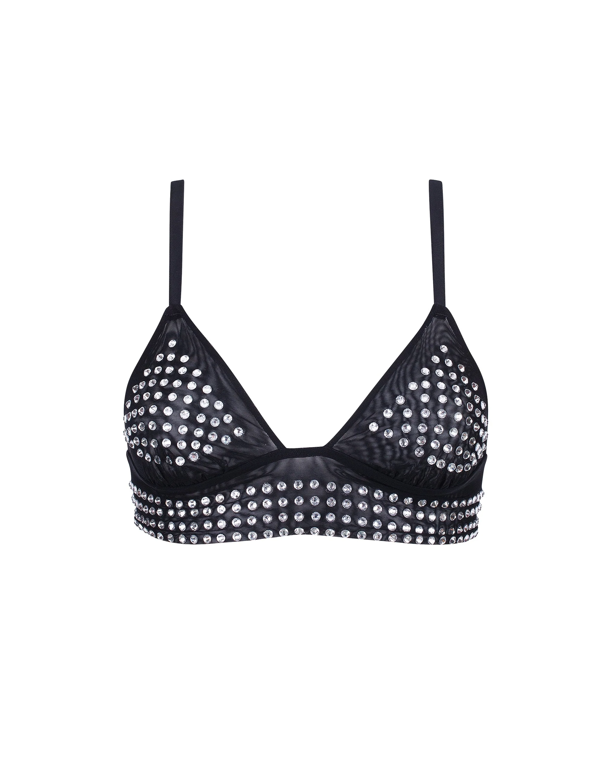 Bluebella BB x Ashish Brassière en satin et maille avec strass argenté