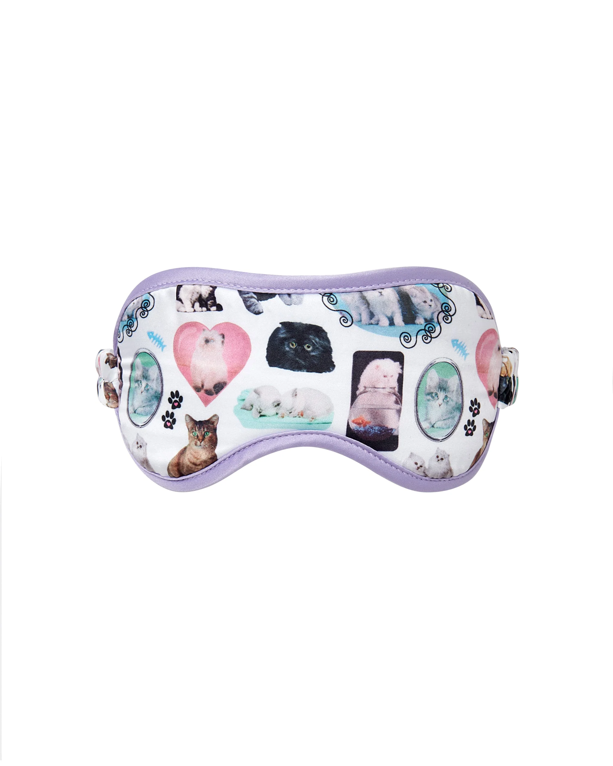 Bluebella BB x Ashley Williams Masque en Satin De Luxe Imprimé Chaton
