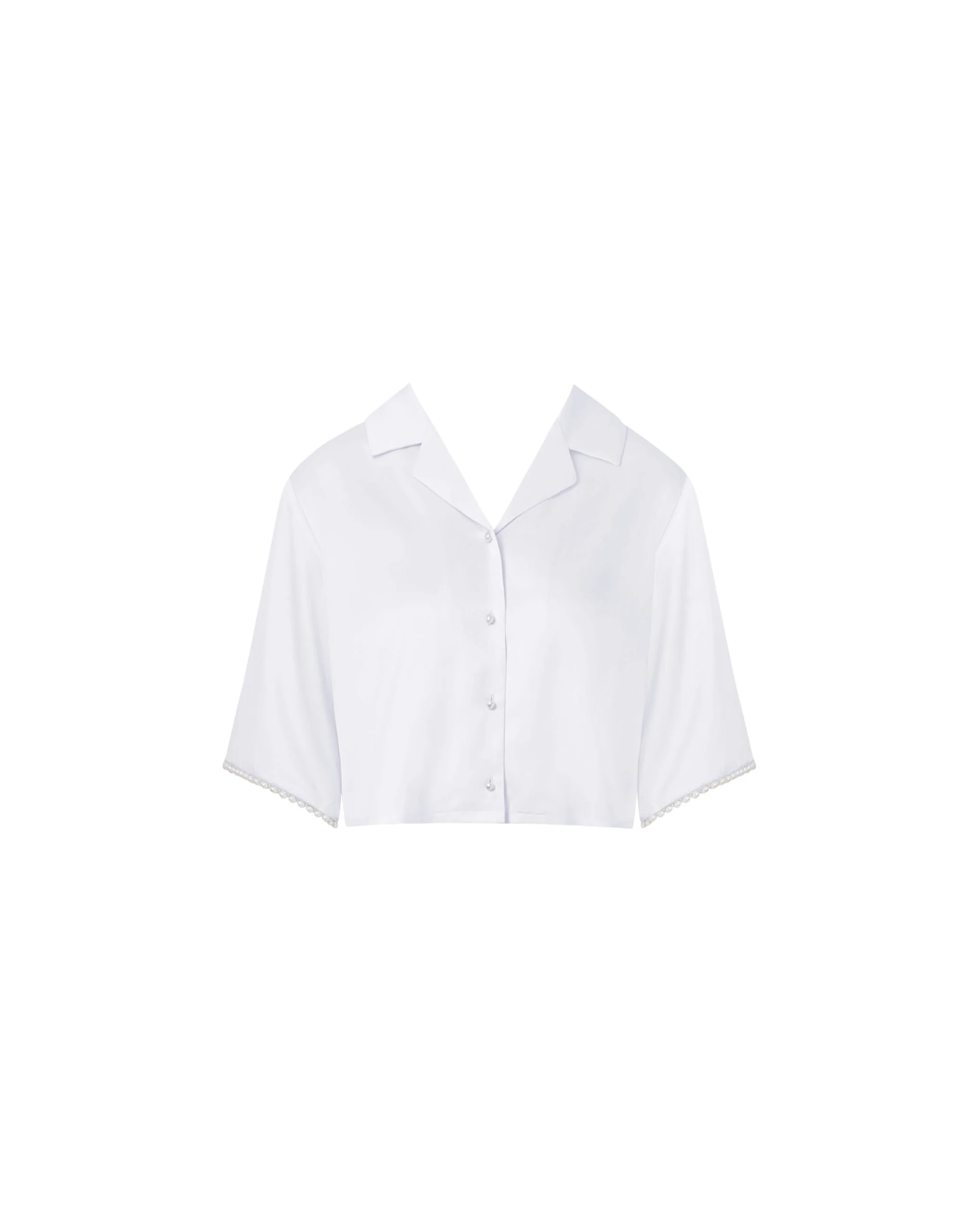 Bluebella Chemise en Satin Luxueux avec Perle Blanc/Nacre