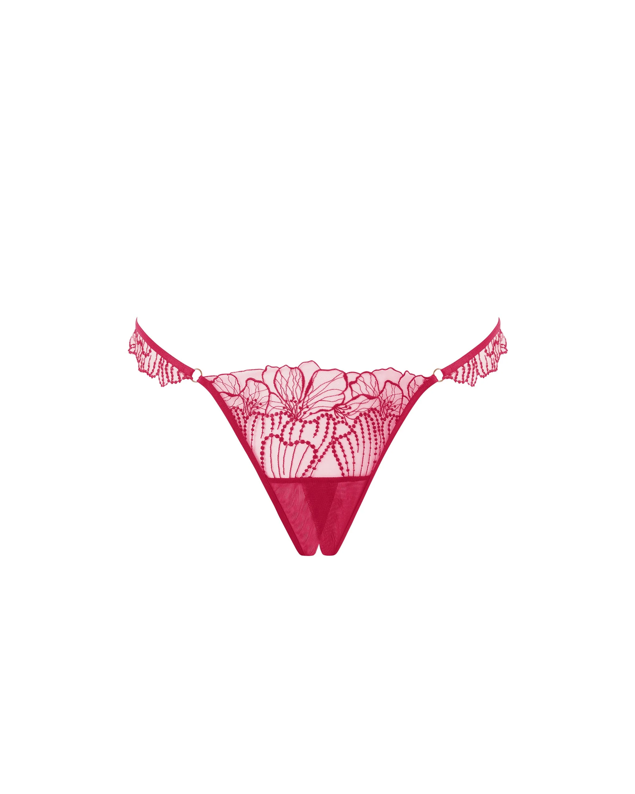 Bluebella Culotte Ouverte à Broderie Florale Amarosa Rose