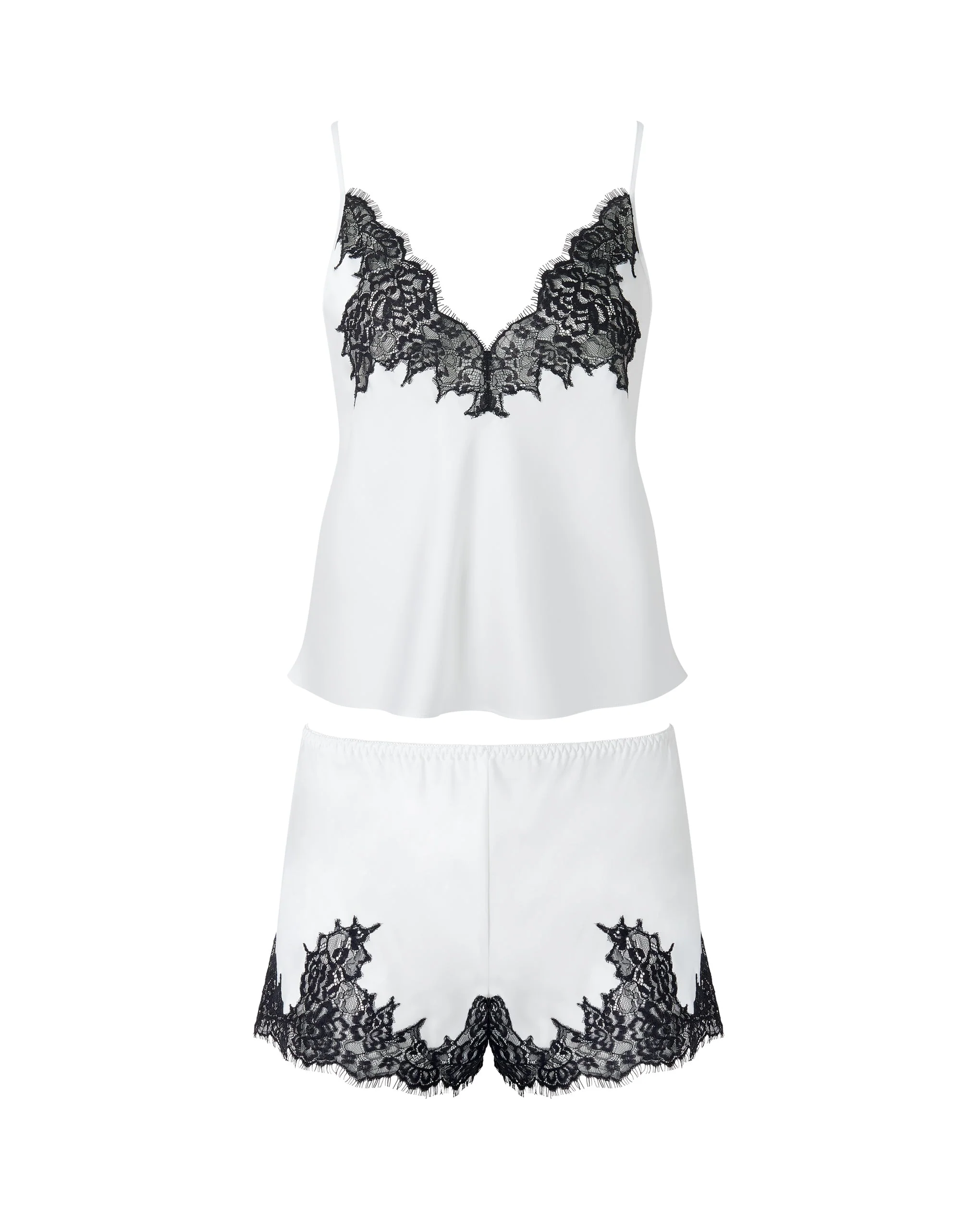 Bluebella Ensemble Caraco et Short en Satin Luxueux Anastasia Ivoire/Noir