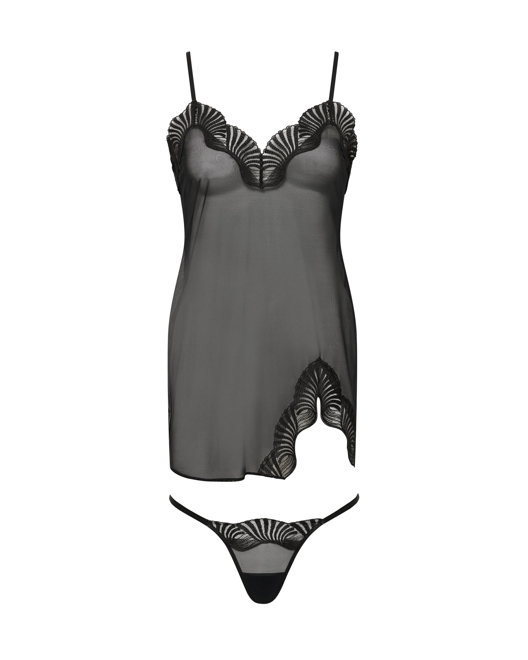 Bluebella Ensemble Trista Nuisette Courte et String Noir