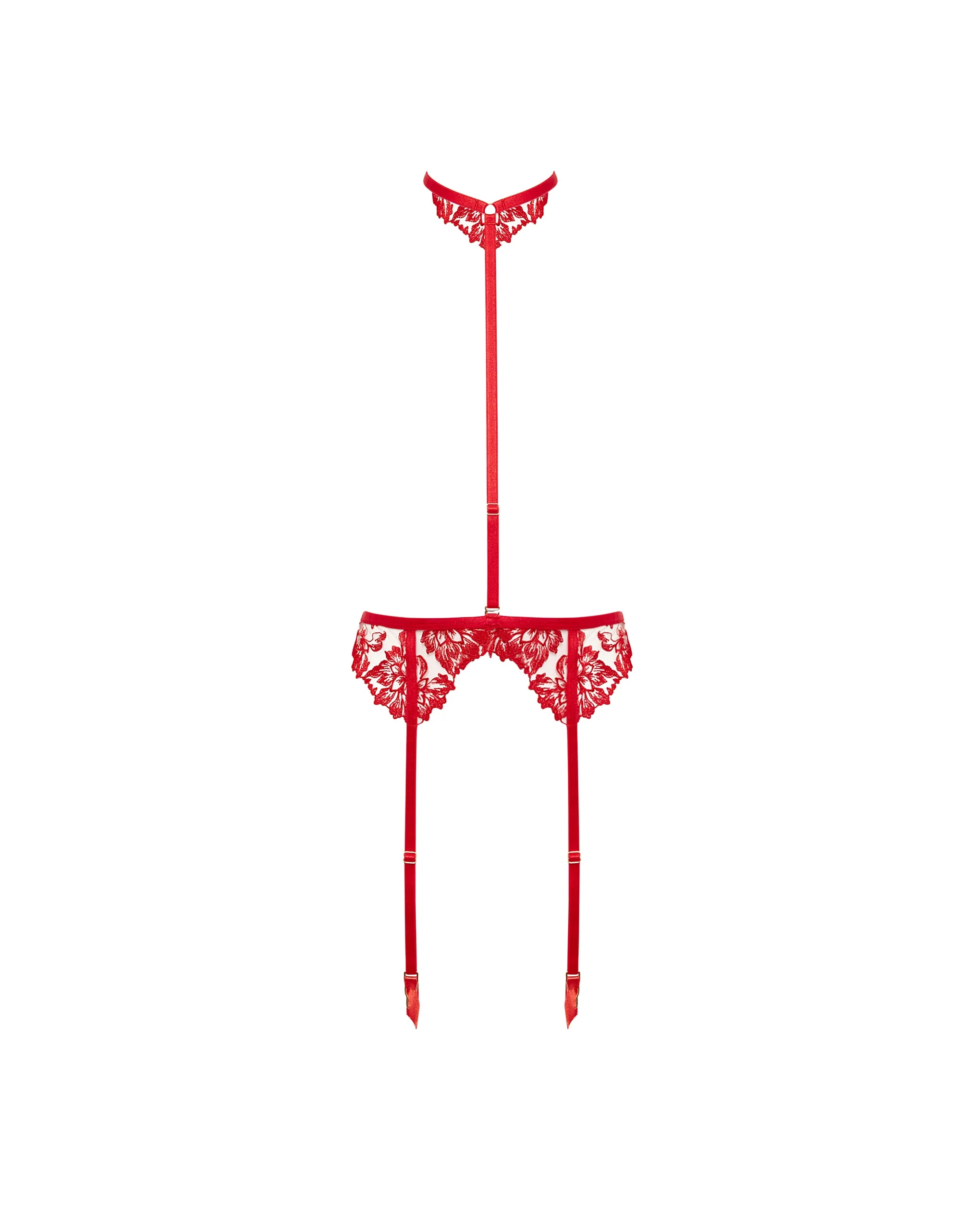 Bluebella Harnais Samara (avec collier détachable) Rouge/Transparent