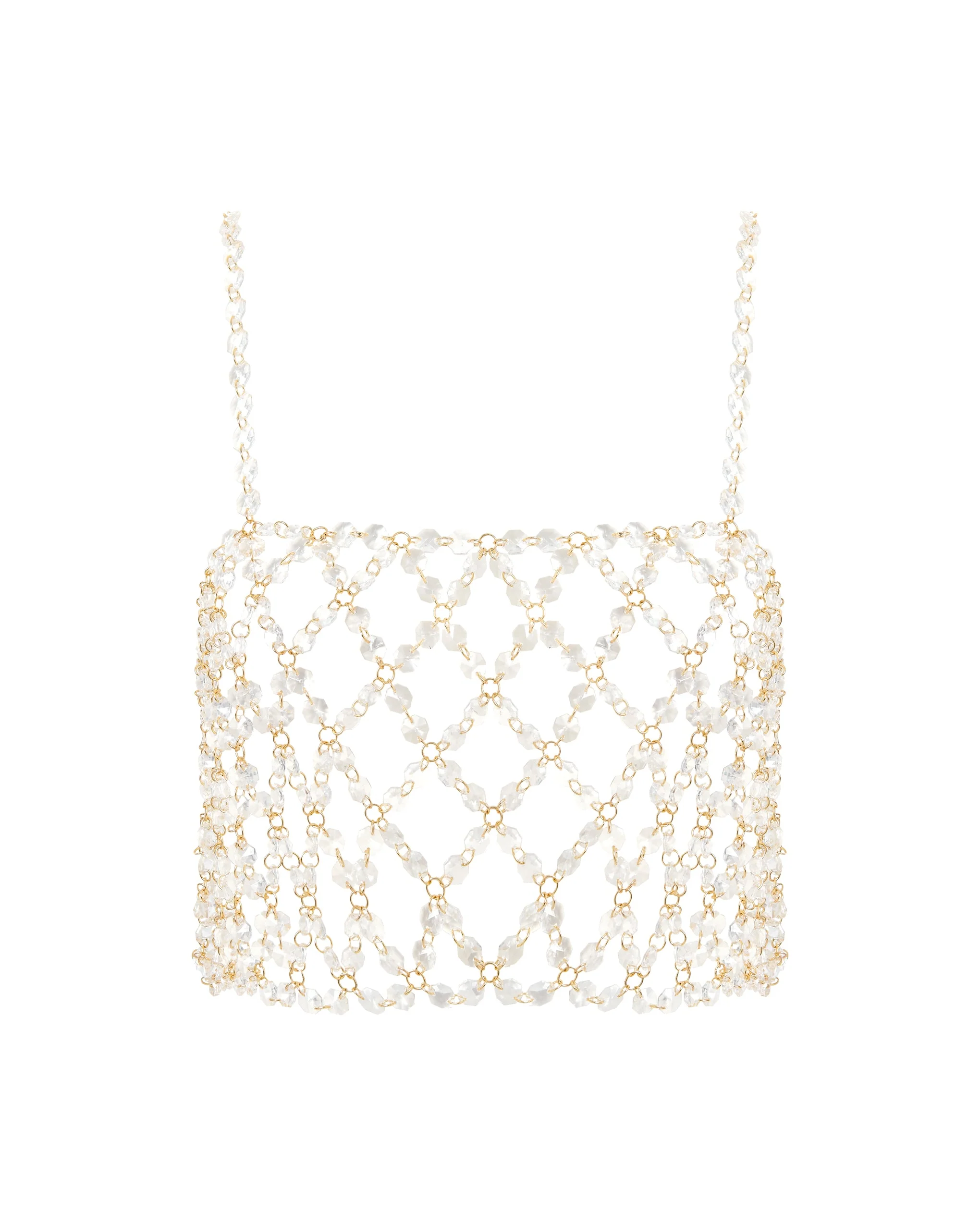 Bluebella Haut Crop Top en Cristal Transparent