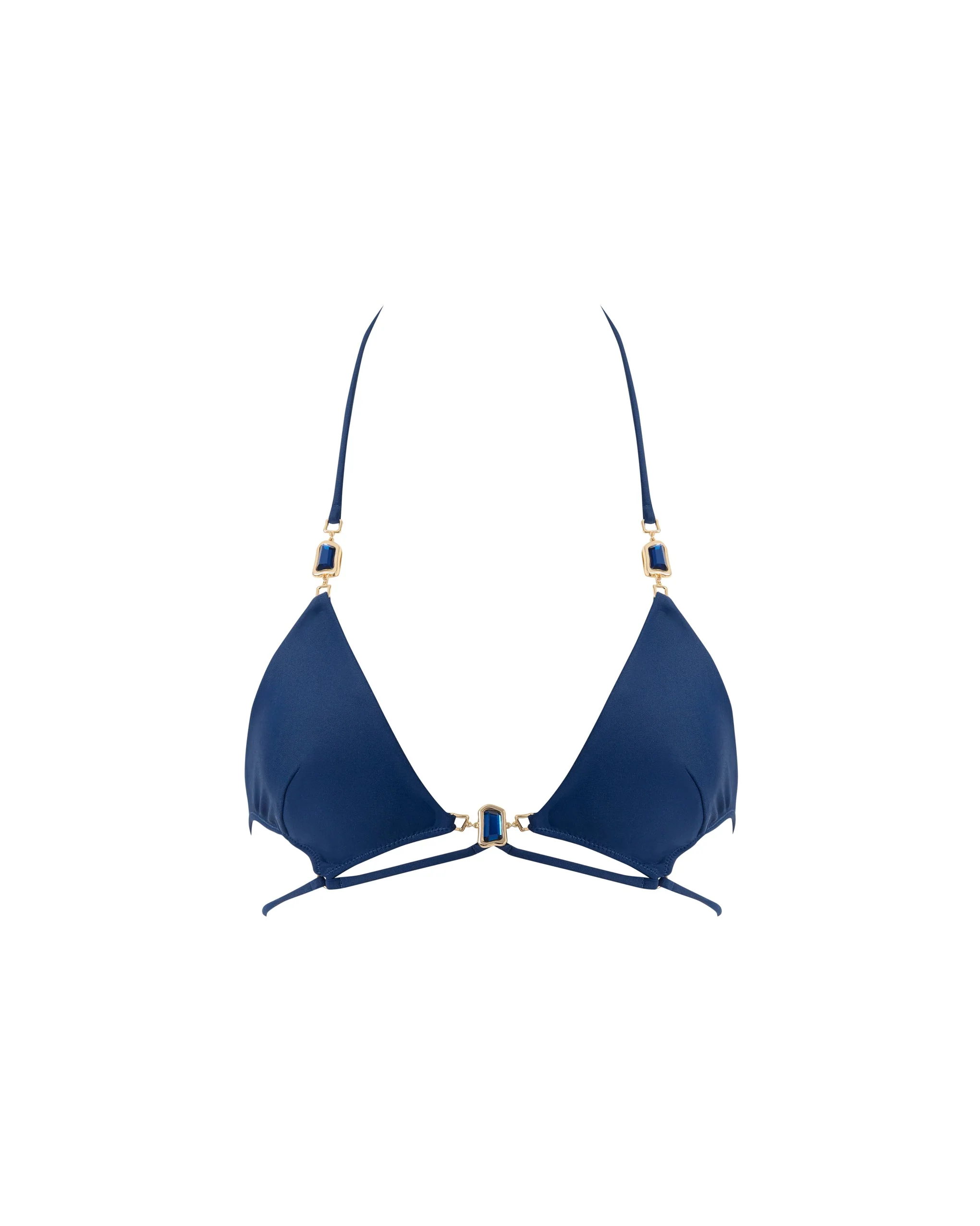 Bluebella Haut de Bikini Triangle Venice Bleu Marine Pivoine