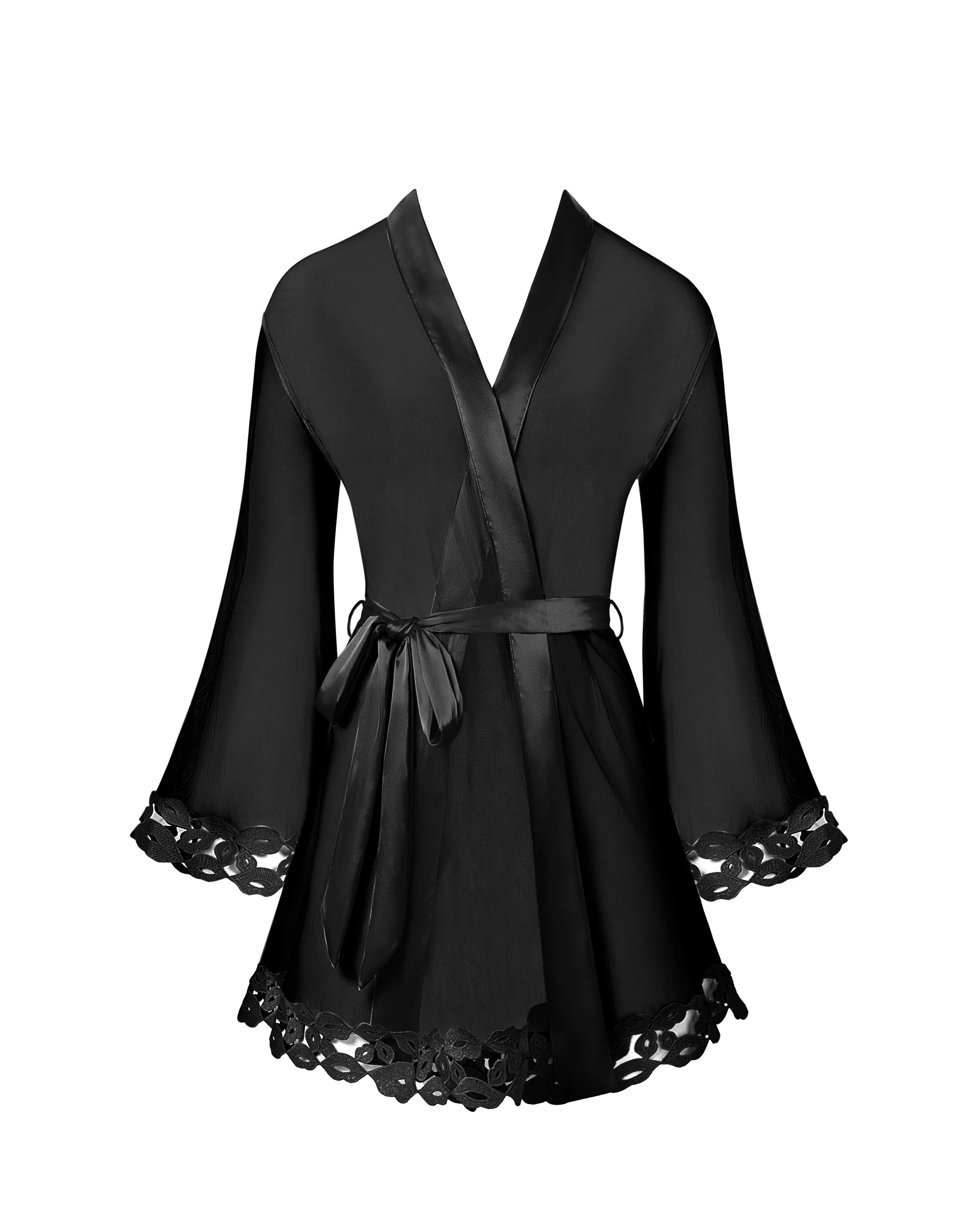 Bluebella Kimono Brodé en Mousseline Marian Noir