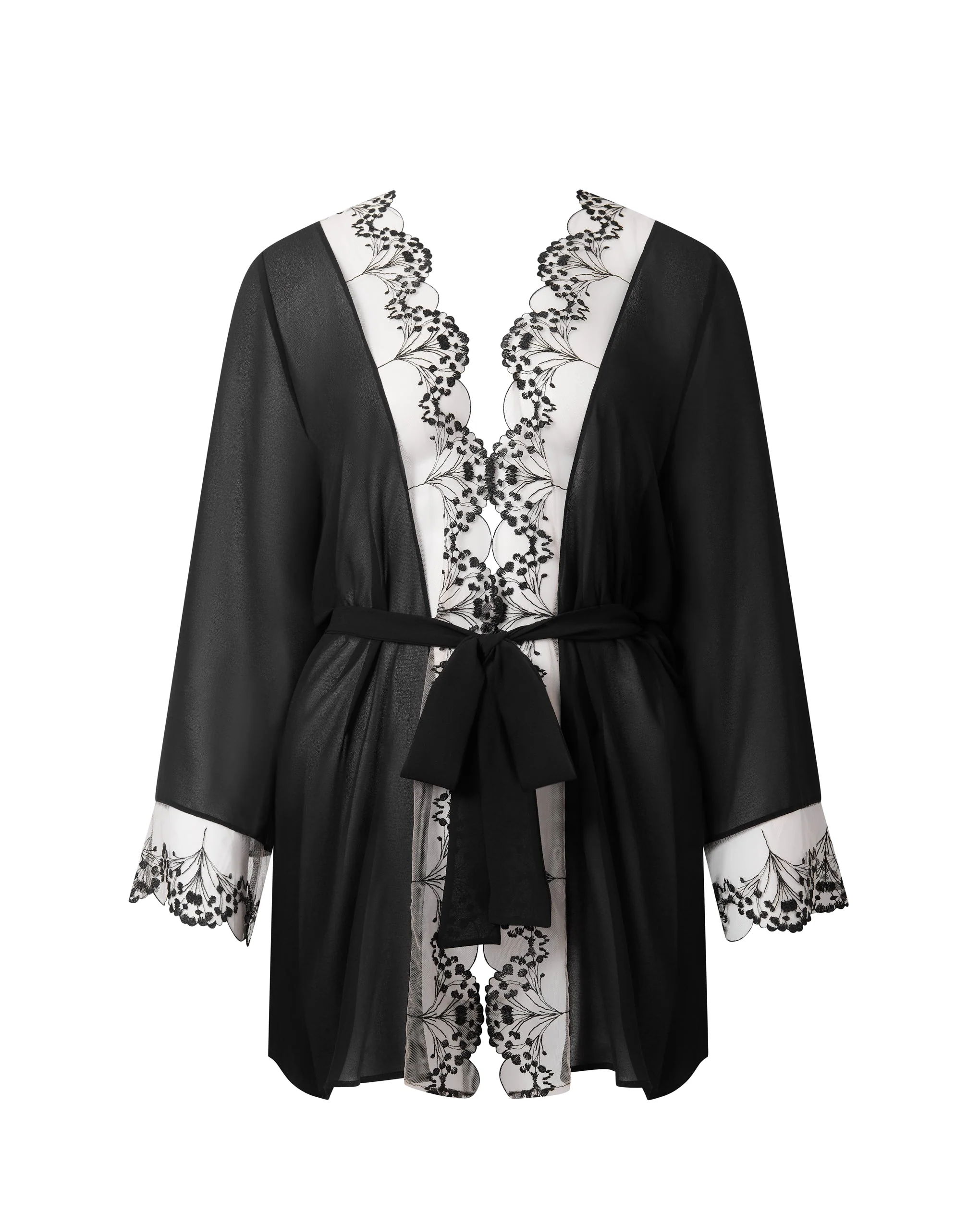 Bluebella Kimono Marisa en Mousseline transparente Noir