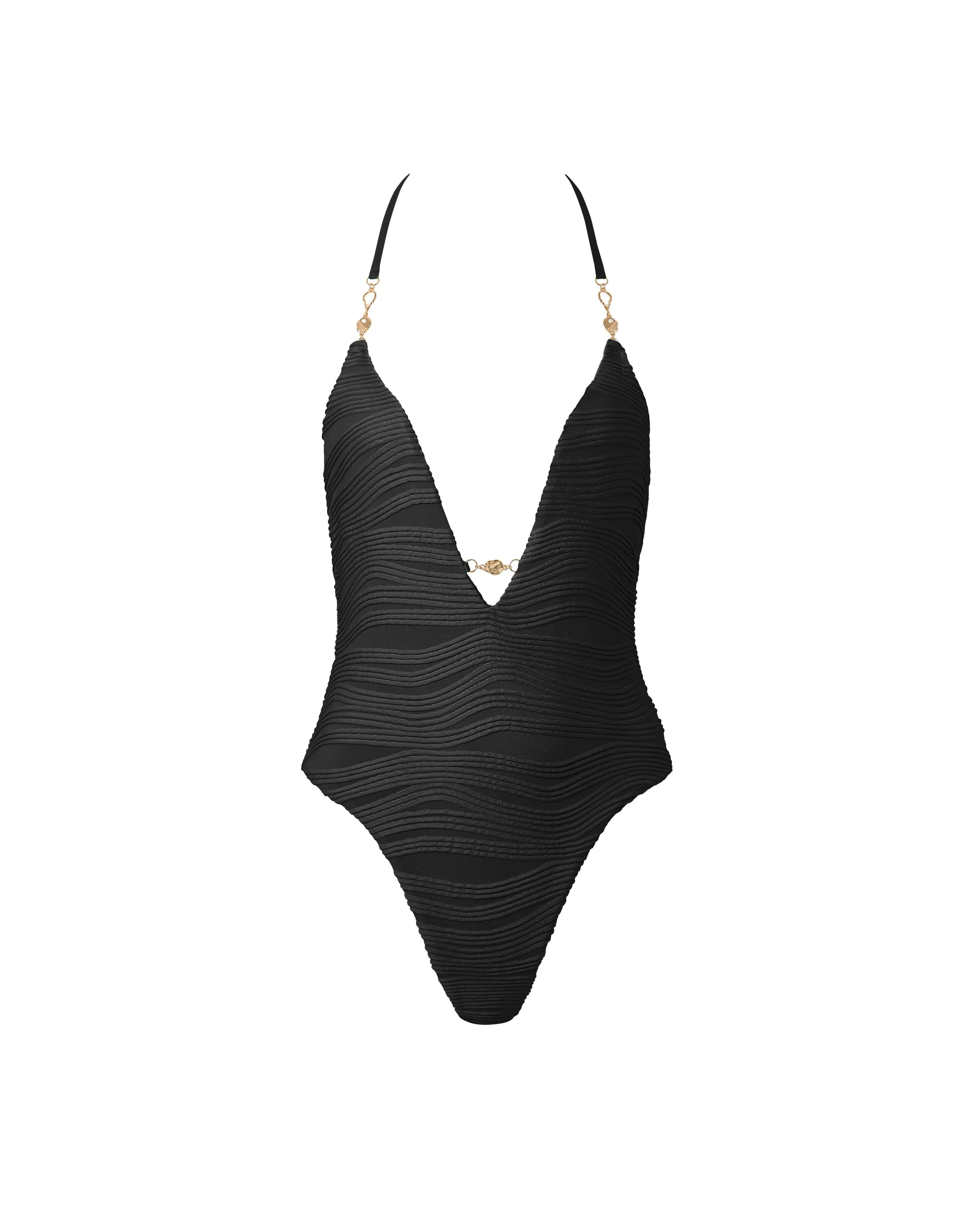 Bluebella Maillot de Bain Plongeant Orta Noir