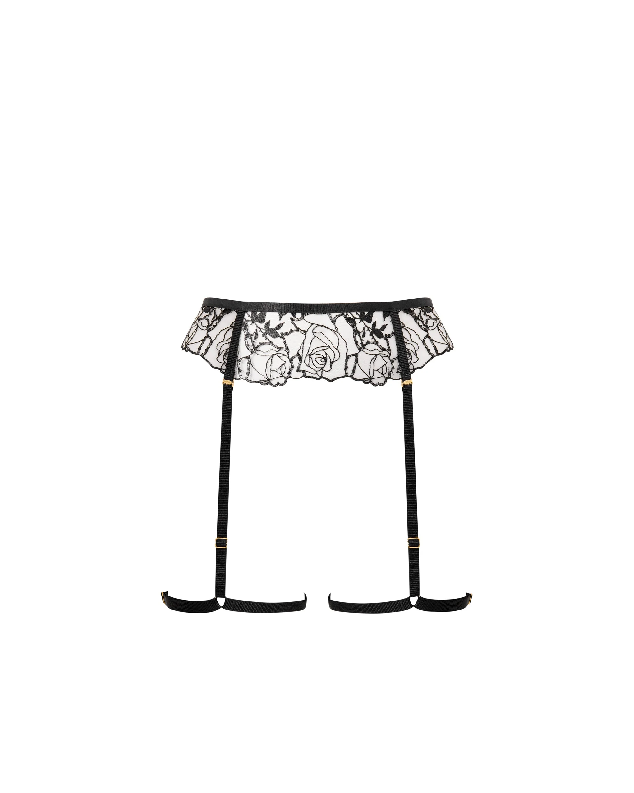 Bluebella Porte-jarretelles avec Harnais de Cuisse Rosalie Noir/Transparent
