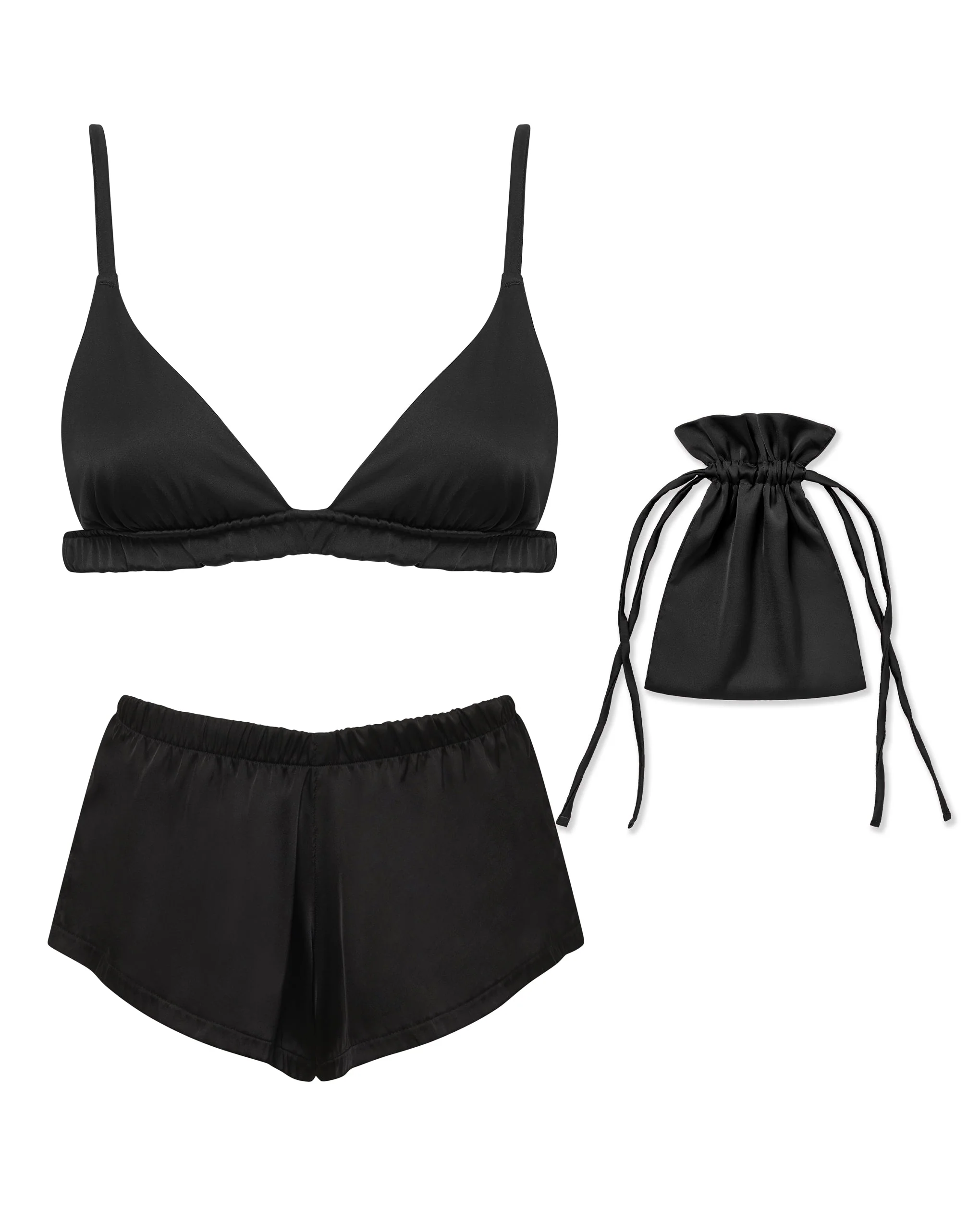 Bluebella Saskia ensemble luxe soutien-gorge et short en latinNoir