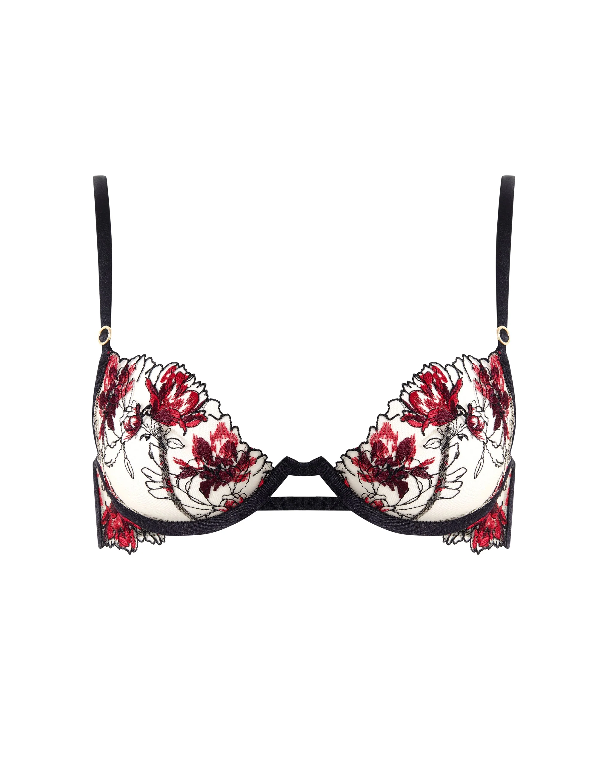 Bluebella Soutien-gorge Calista Floral Transparent Noir/Cerise
