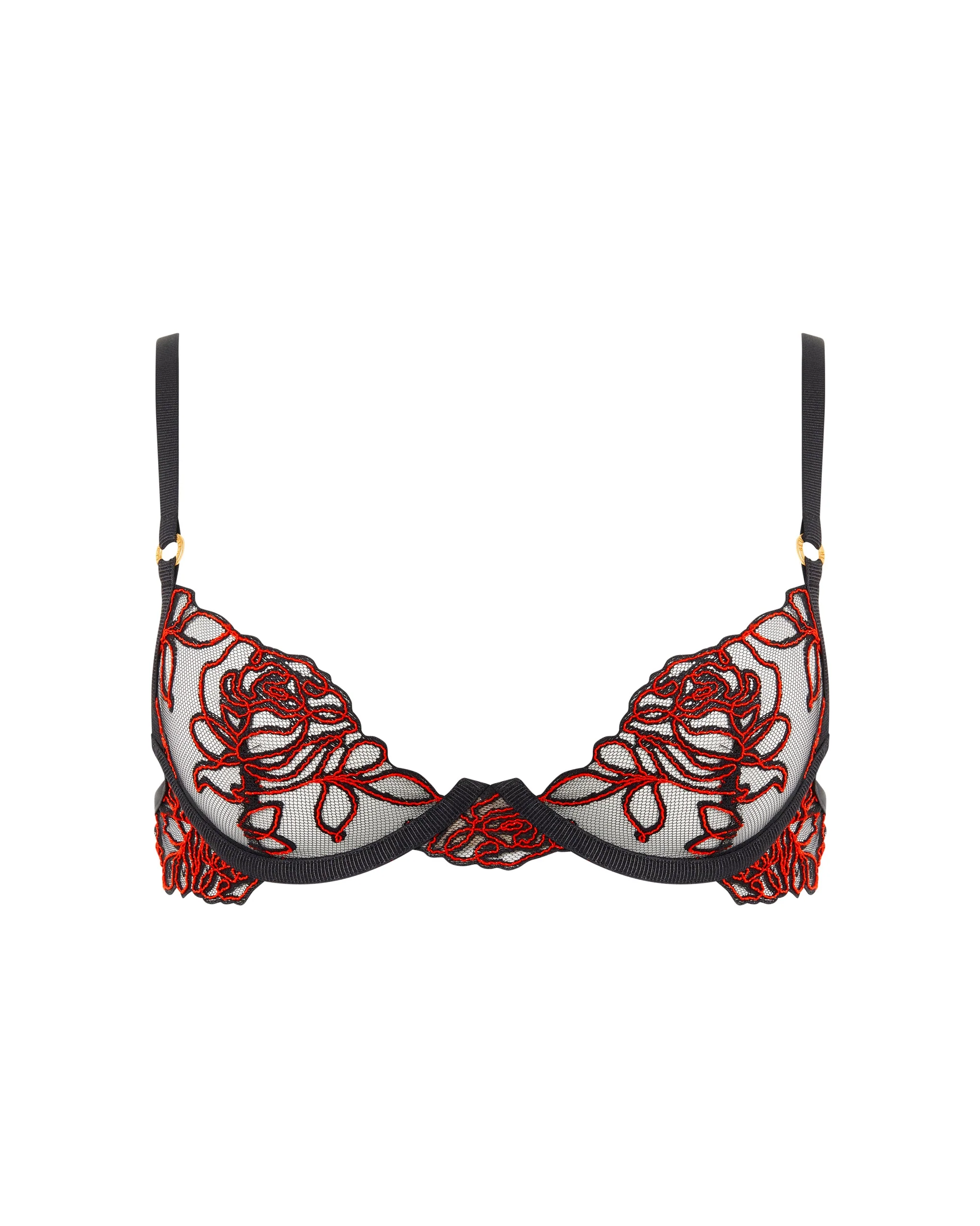 Bluebella Soutien-gorge Floral Transparent Malina Noir/Rouge