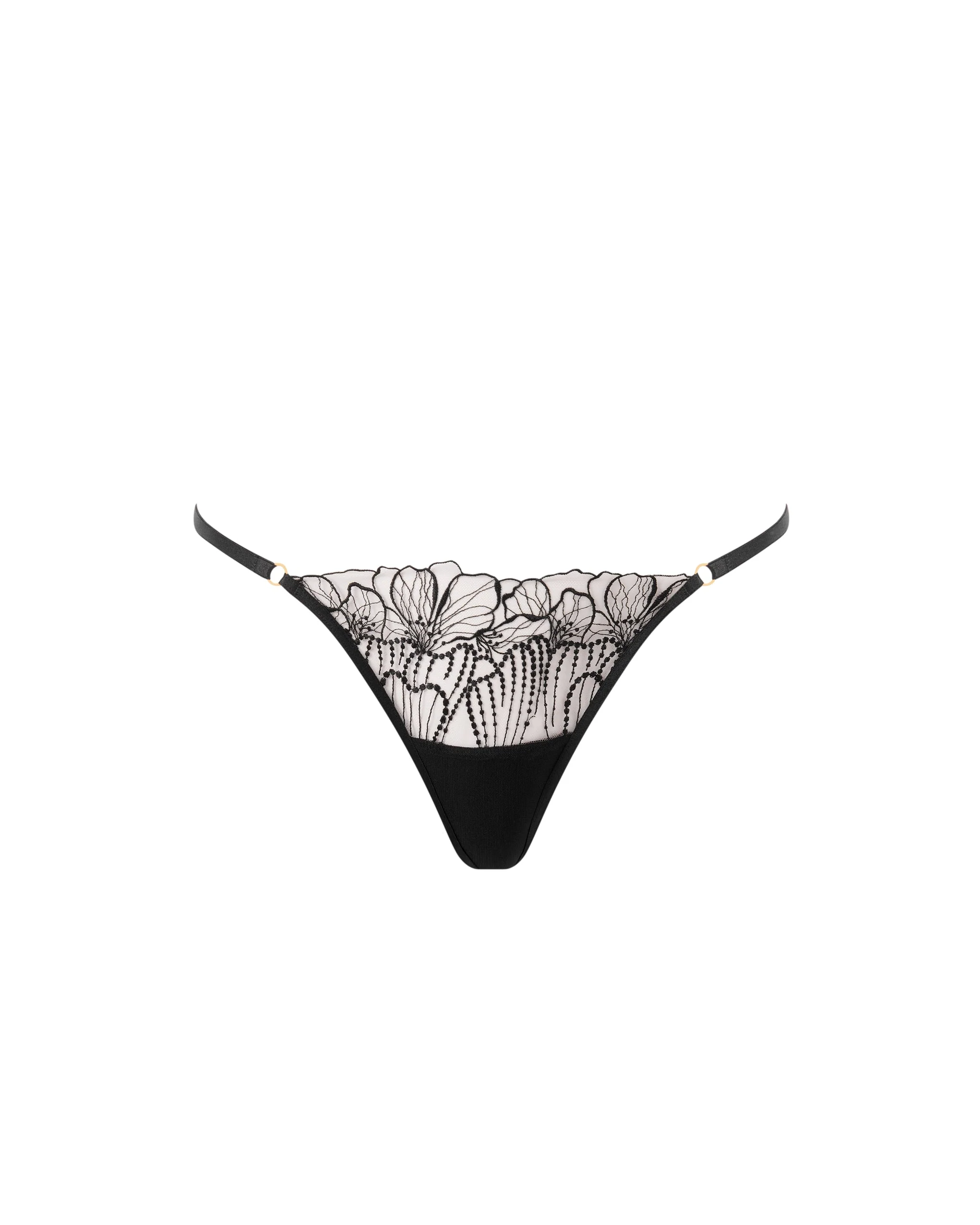 Bluebella String Brodé Floral Amarosa Noir