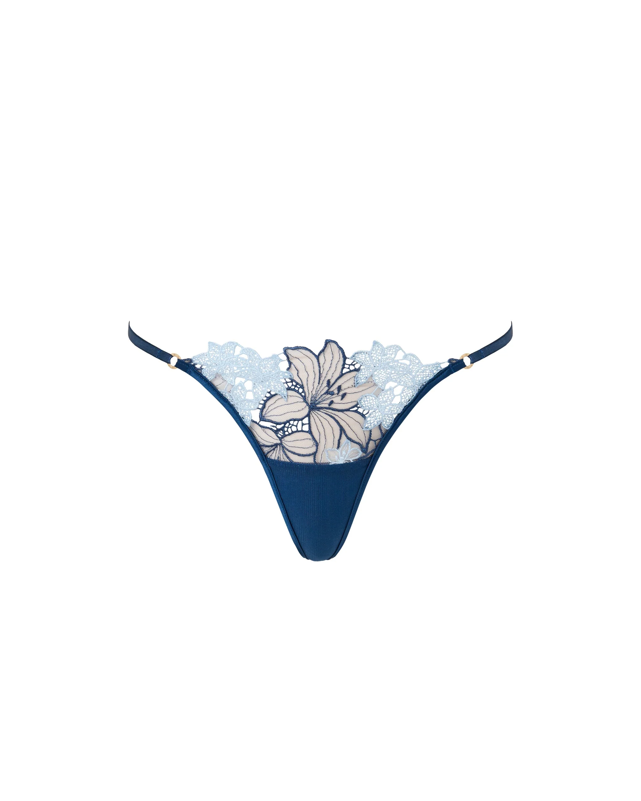 Bluebella String en Dentelle Florale Calantha Bleu