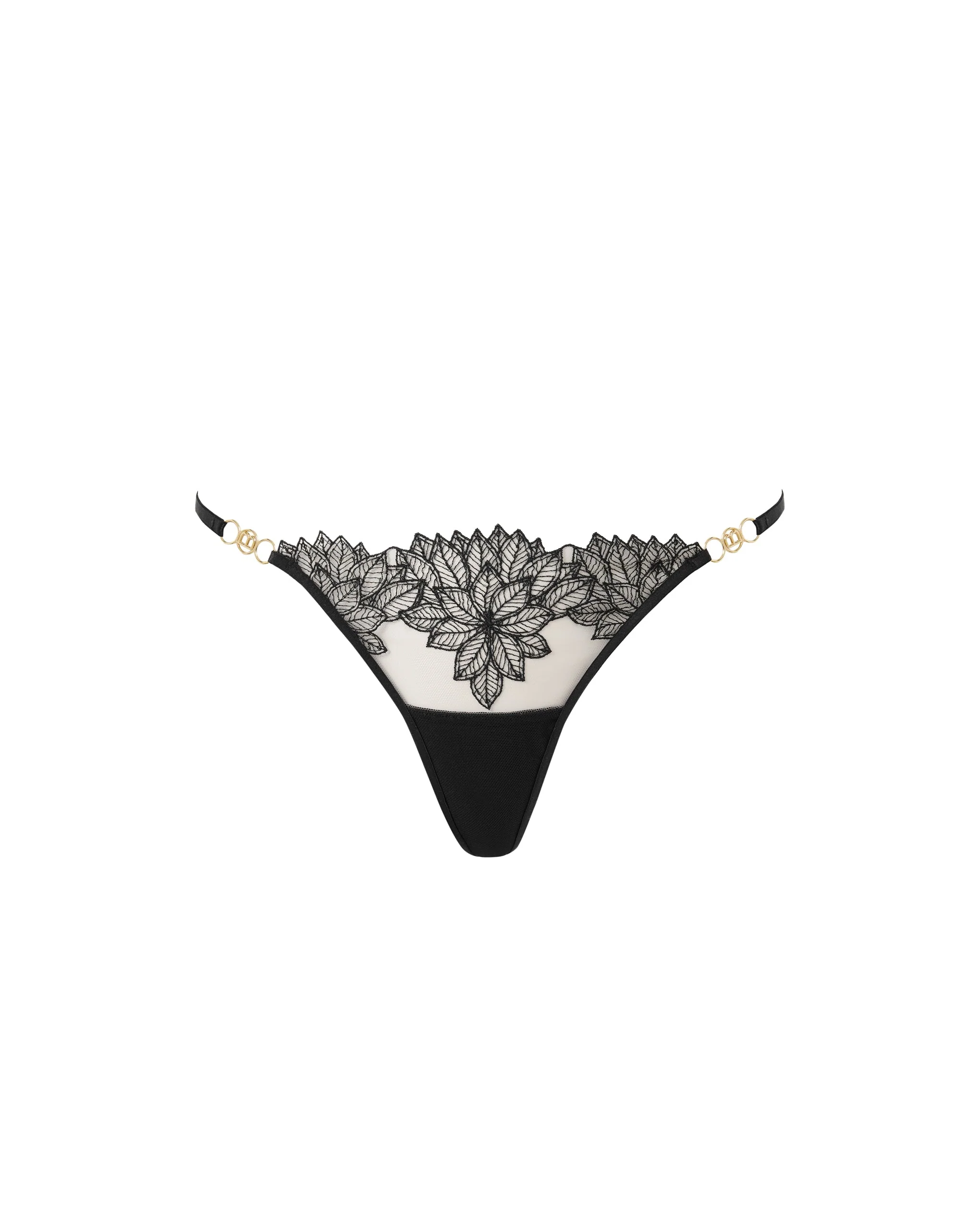 Bluebella String Inaya Floral Transparent Noir