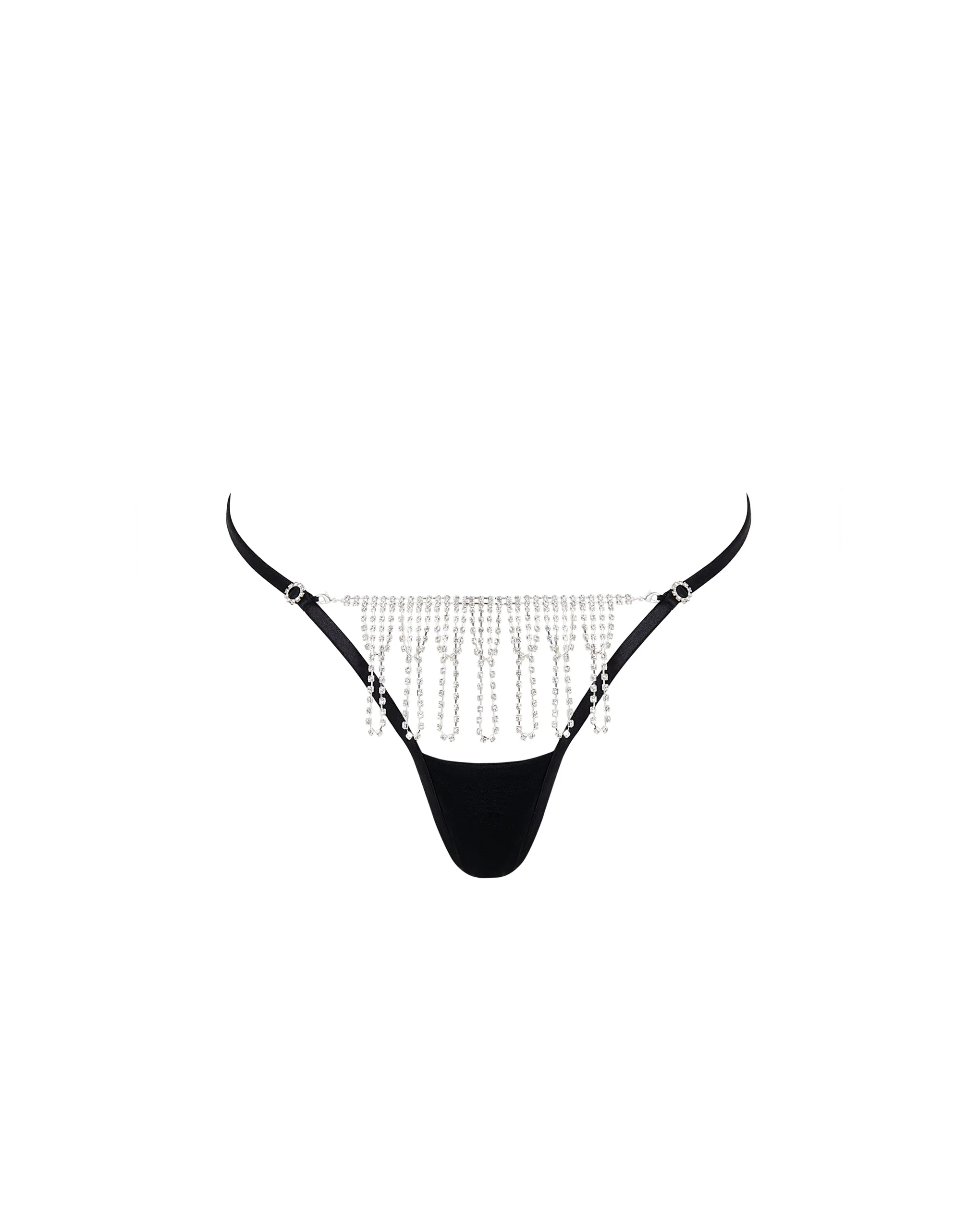 Bluebella String Ouvert Diamant Estelle Noir/Argent