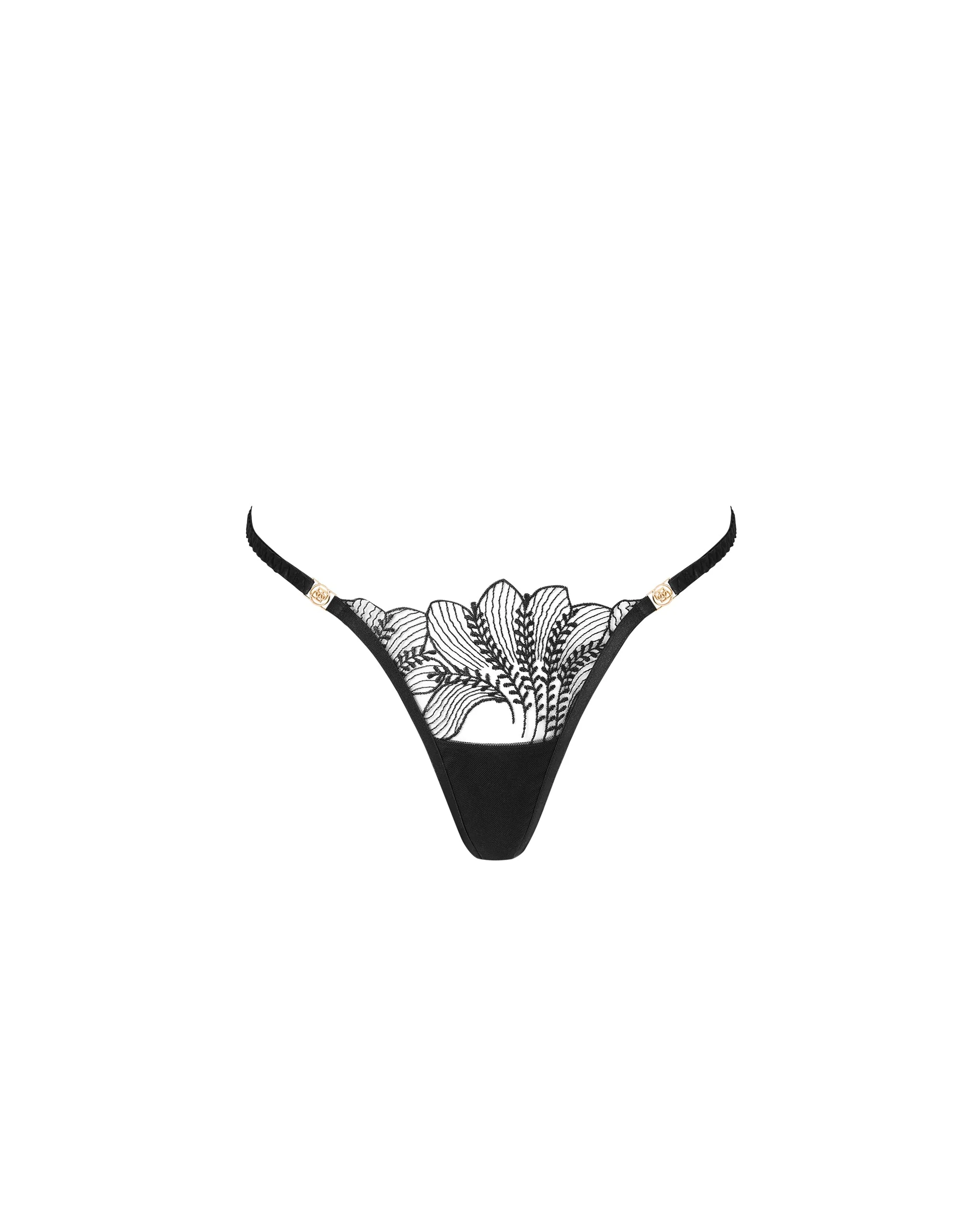 Bluebella String Sadiya Brodé Transparent Noir