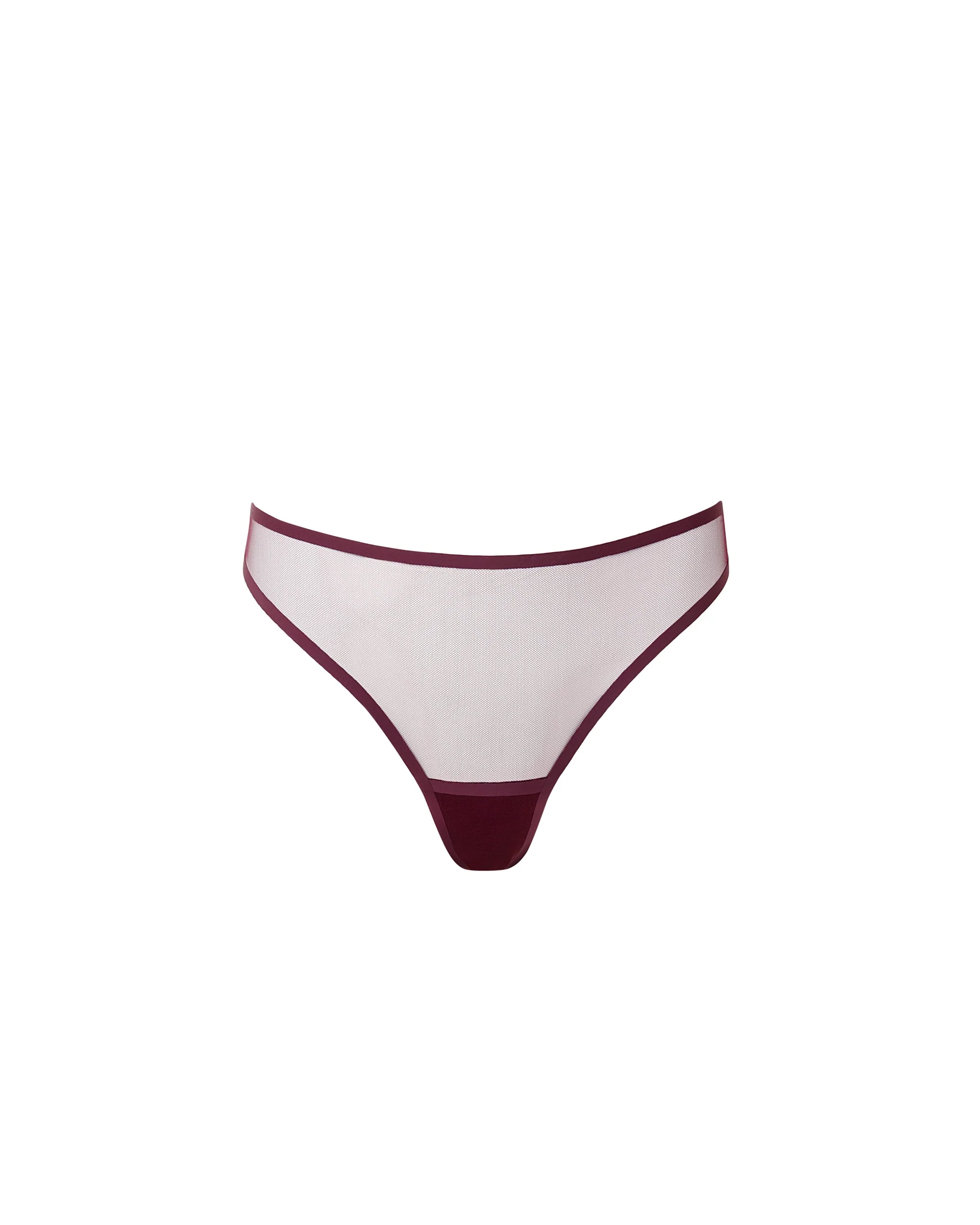 Bluebella String Taille Haute Naomi en Résille Cerise