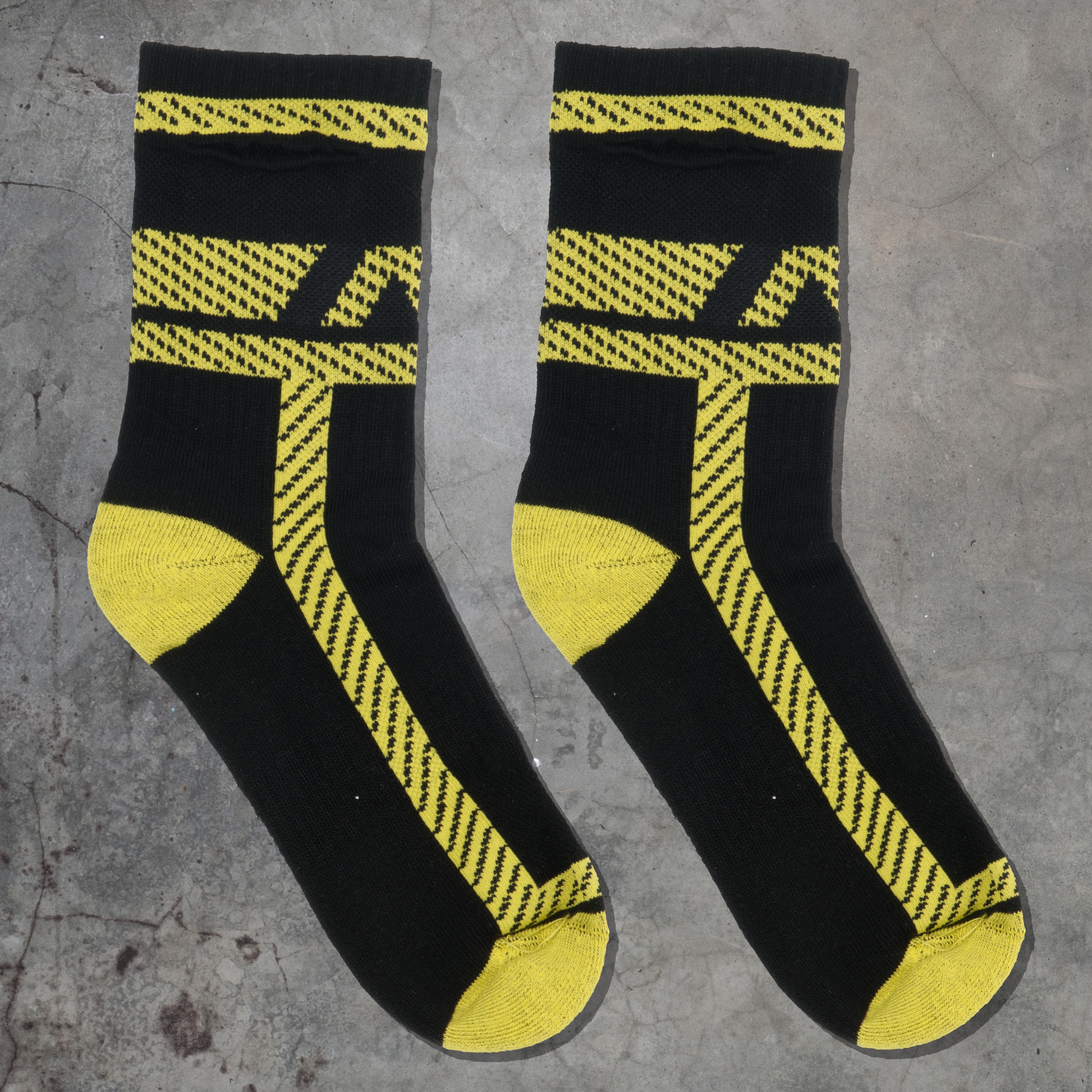 AD Fetish Chaussettes SOCKS POCKETS Noir-Jaune