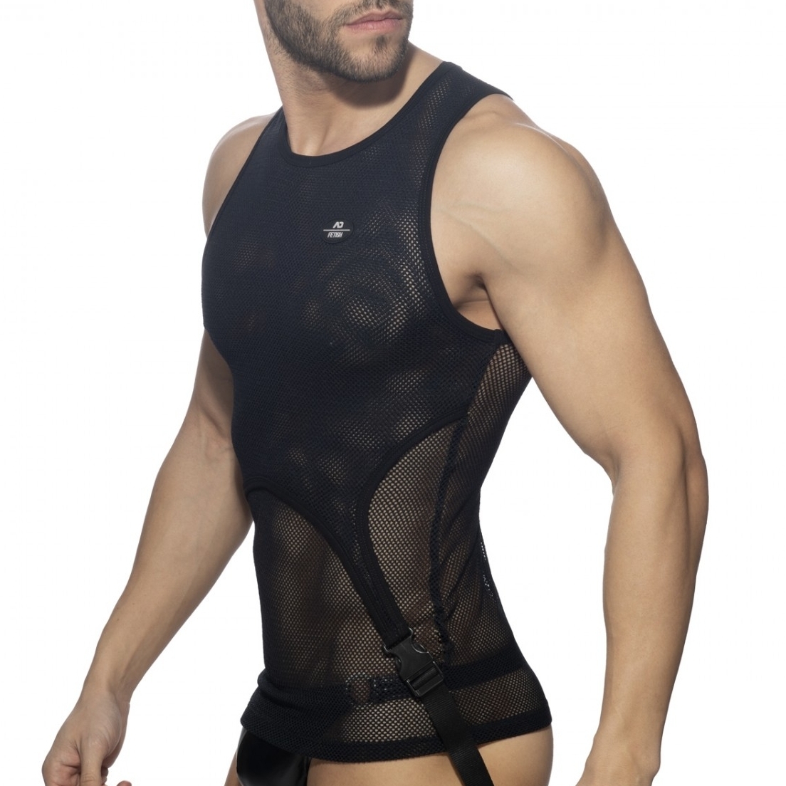 AD Fetish Débardeur MESH DOUBLE CLIP Noir
