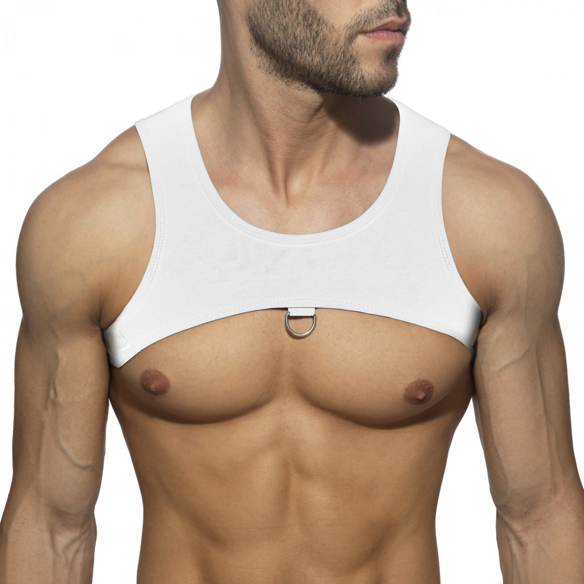 AD Fetish Harnais en tissu RING PLAIN Blanc