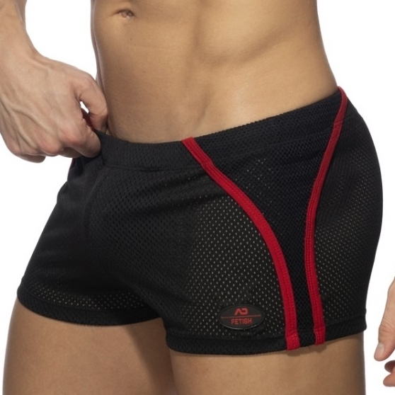 AD Fetish Short COMBI MESH Noir-Rouge