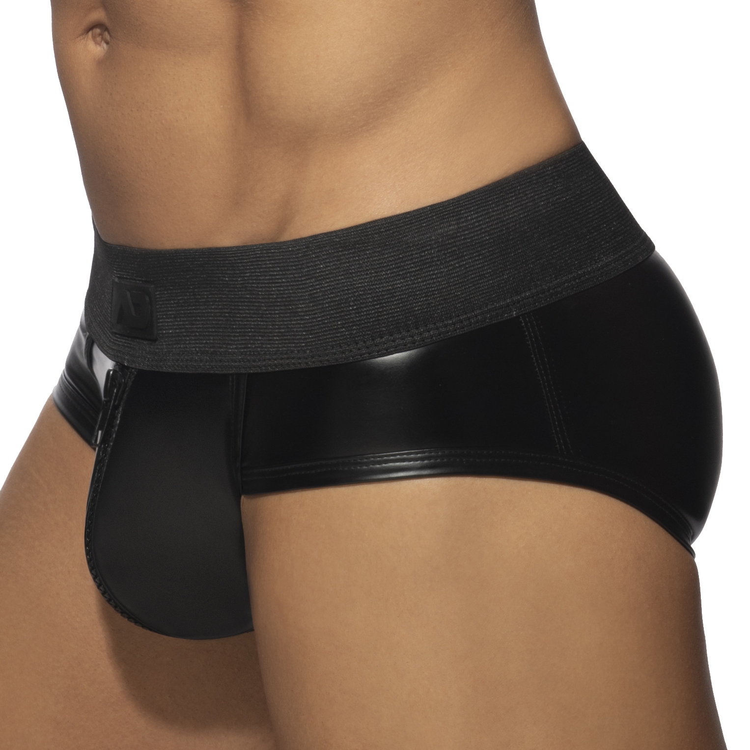 AD Fetish Slip sexy ALLOVER ZIP RUB Noir