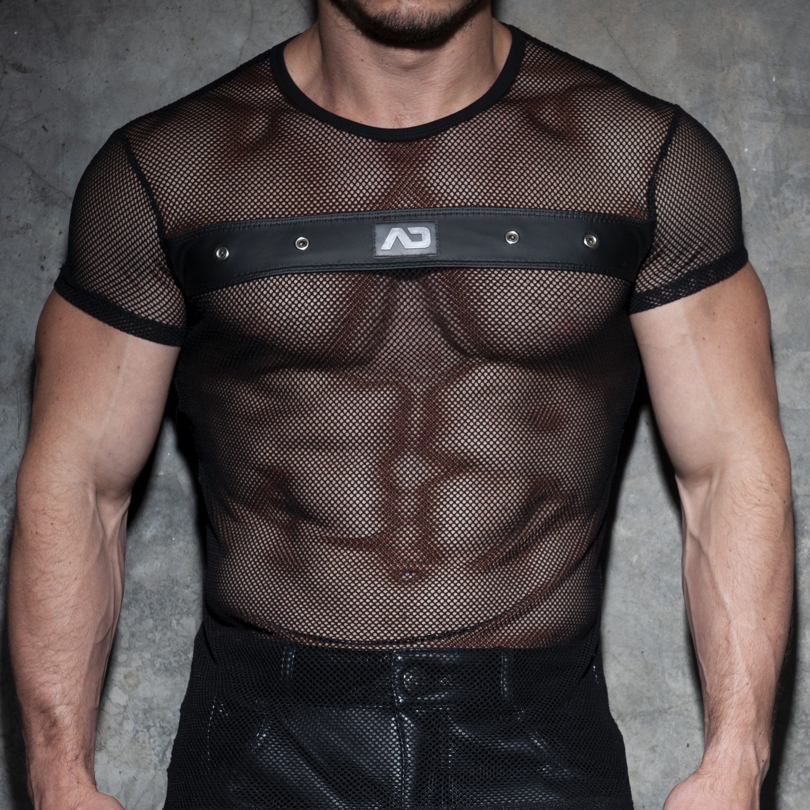 AD Fetish T-shirt MESH MIXED Noir