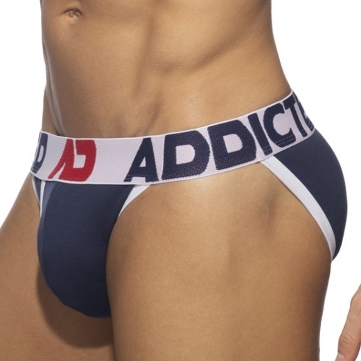 Addicted Bikini OPEN FLY Marine-Blanc