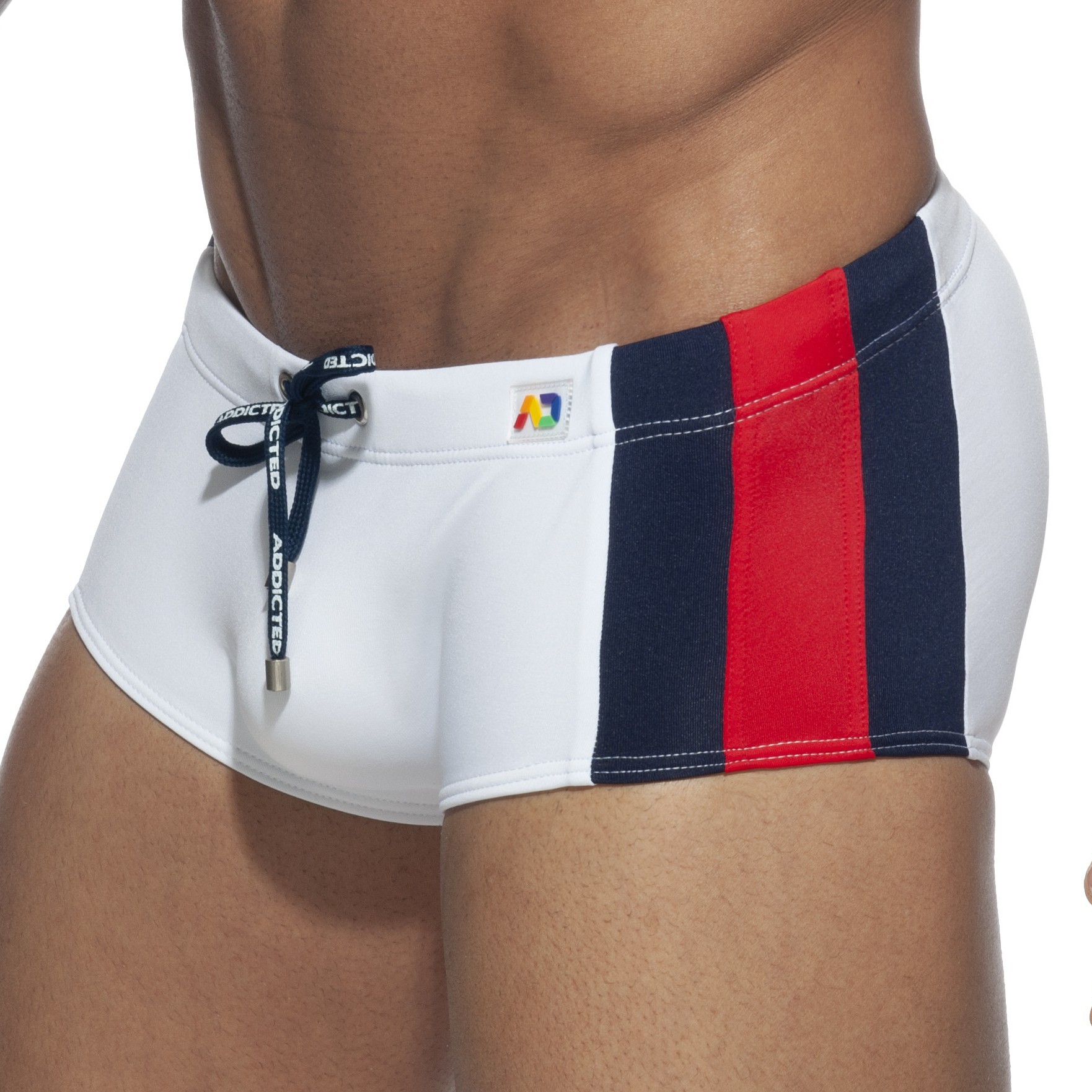 Addicted Boxer de bain STRIPES BASIC SUNGA Blanc
