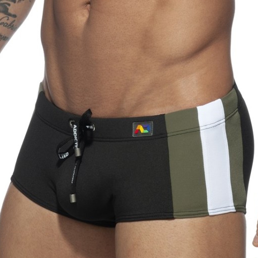Addicted Boxer de bain STRIPES BASIC SUNGA Noir