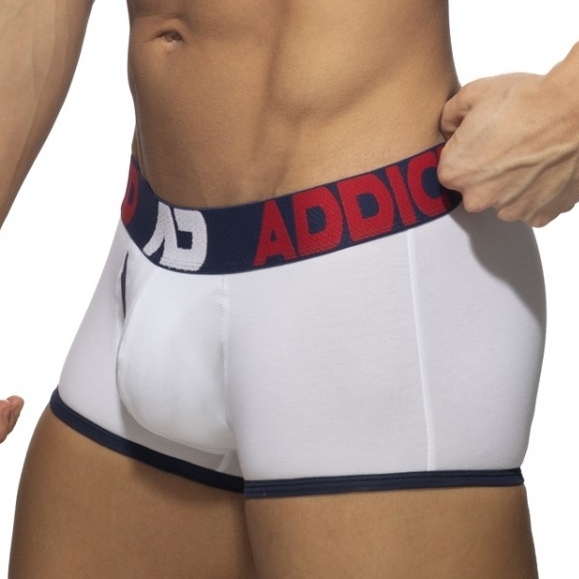 Addicted Boxer OPEN FLY Blanc-Bleu marine