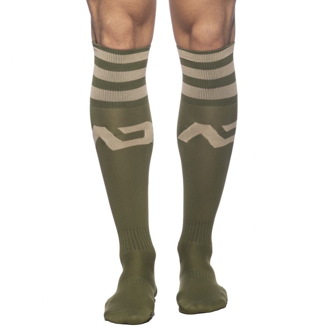 Addicted Chaussettes hautes BASIC SOCKS Kaki-Beige