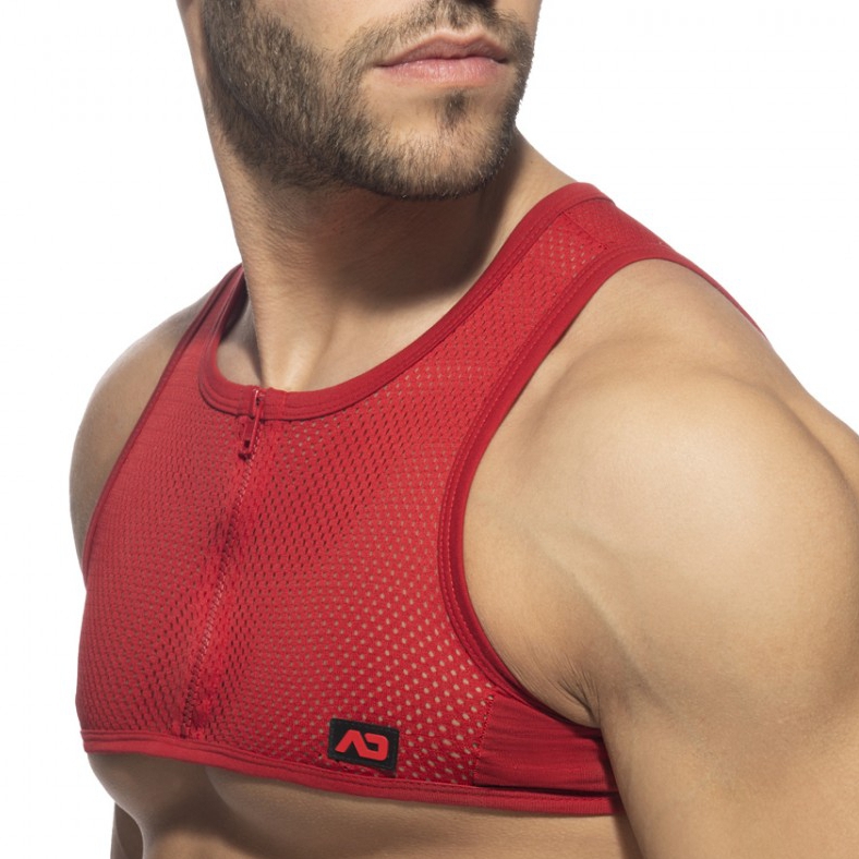 Addicted Crop Top MESH-ZIP Rouge