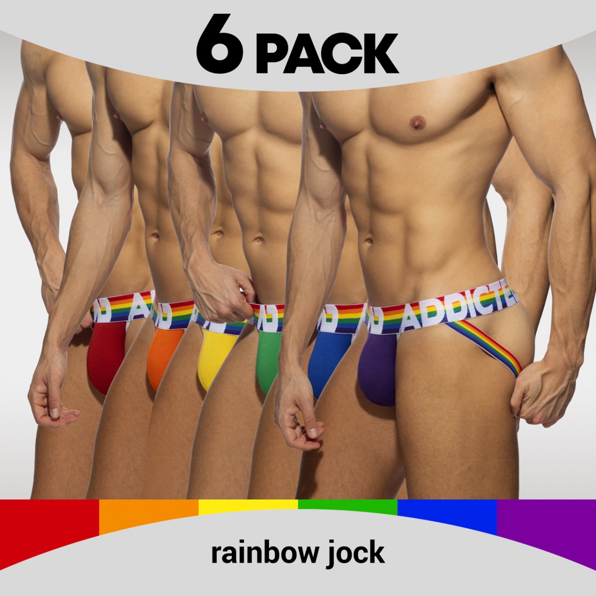 Addicted Pack 6 Jockstraps RAINBOW Addicted