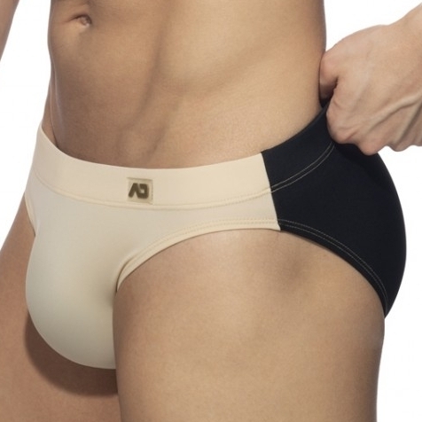 Addicted Slip de bain BICOLOR SWIM Beige-Noir
