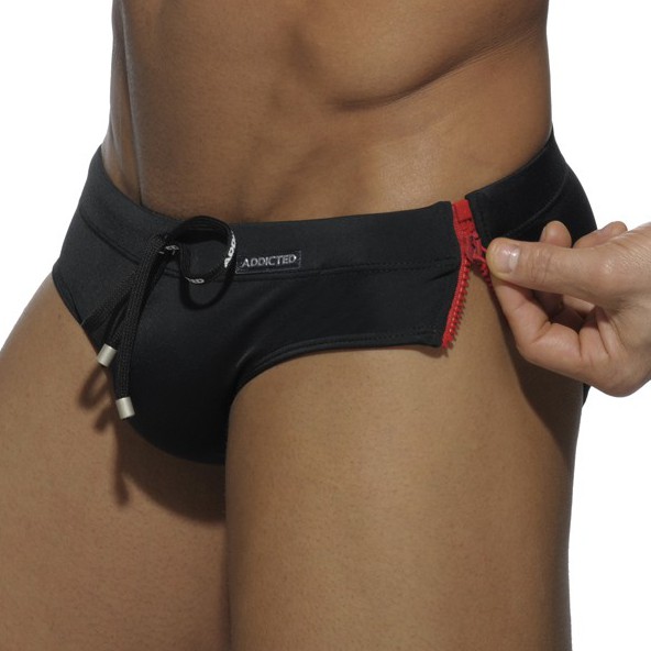 Addicted Slip de bain Sides Zipper Noir
