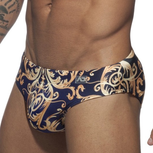Addicted Slip de bain VERSAILLES Marine-Doré
