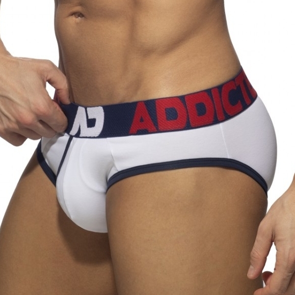 Addicted Slip OPEN FLY Blanc-Marine