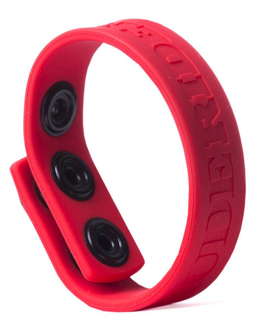 Anneau pénien ajustable en silicone 3 SNAP Rouge