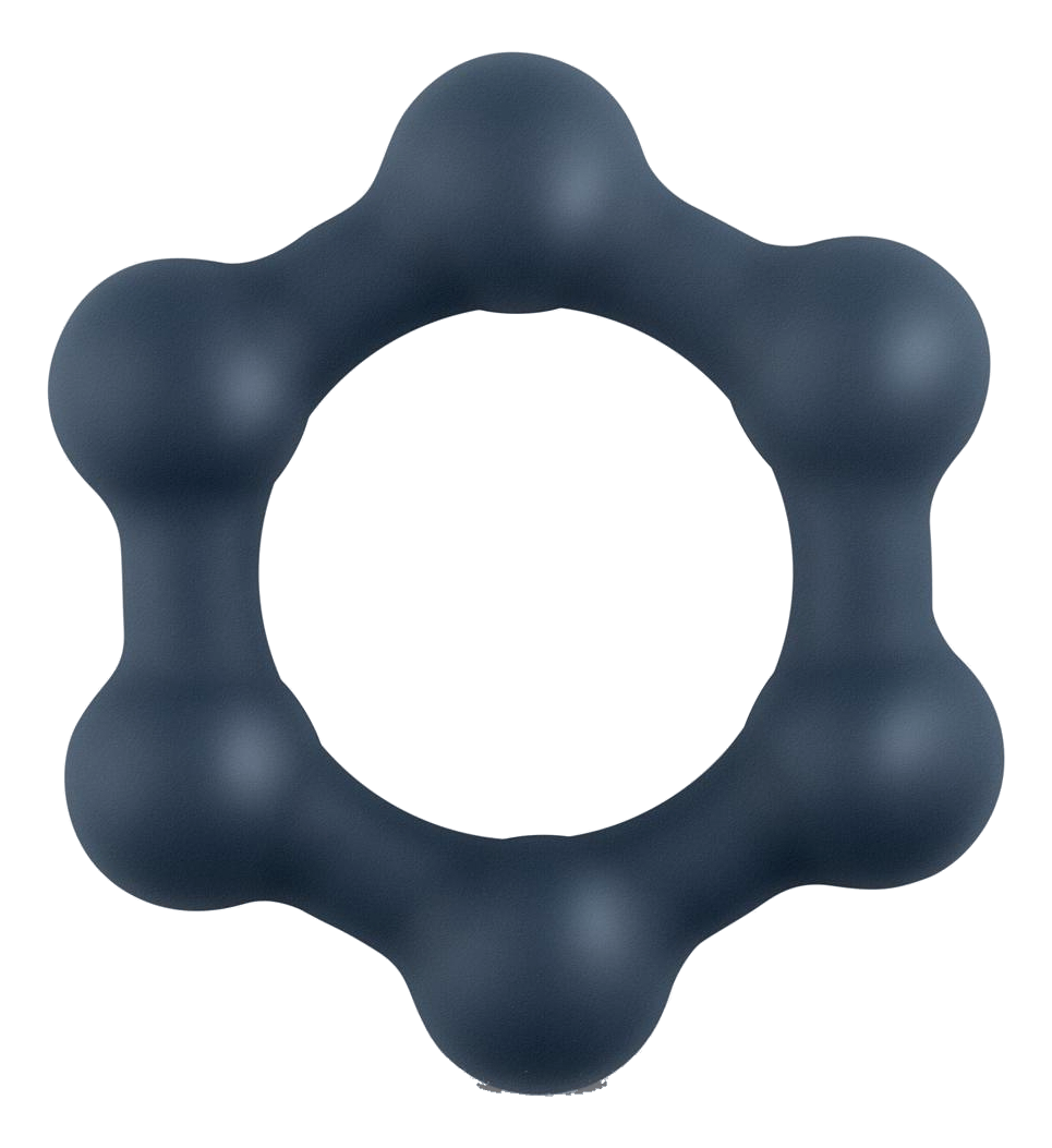 Anneau pénien avec boules Métal HEXAGONE Noir