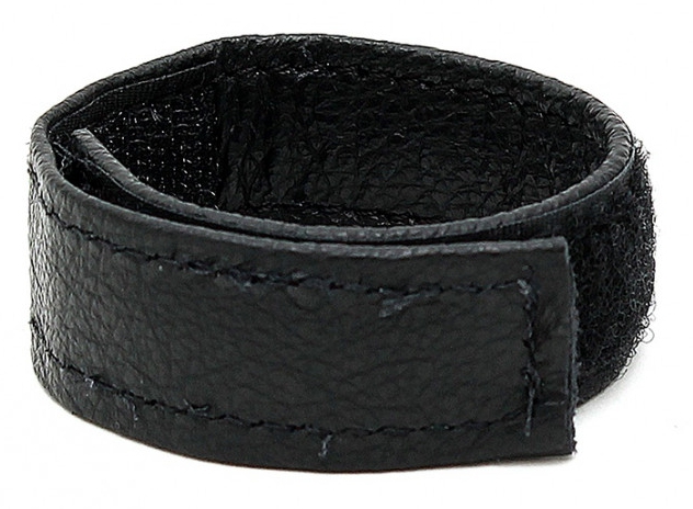 Anneau pénien en cuir avec Scratch 22mm Noir