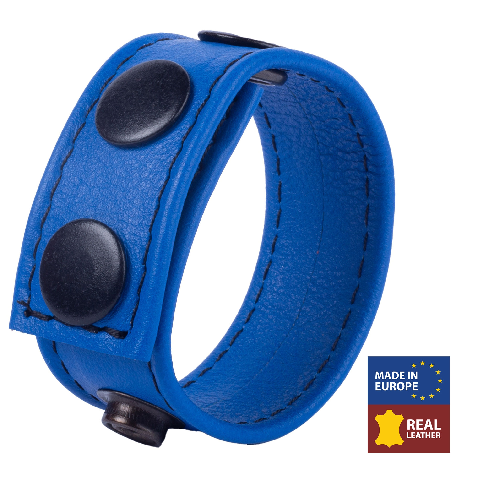 Anneau pénien en cuir COCKY Bleu
