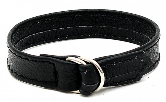 Anneau pénien en cuir LINE 11mm Noir