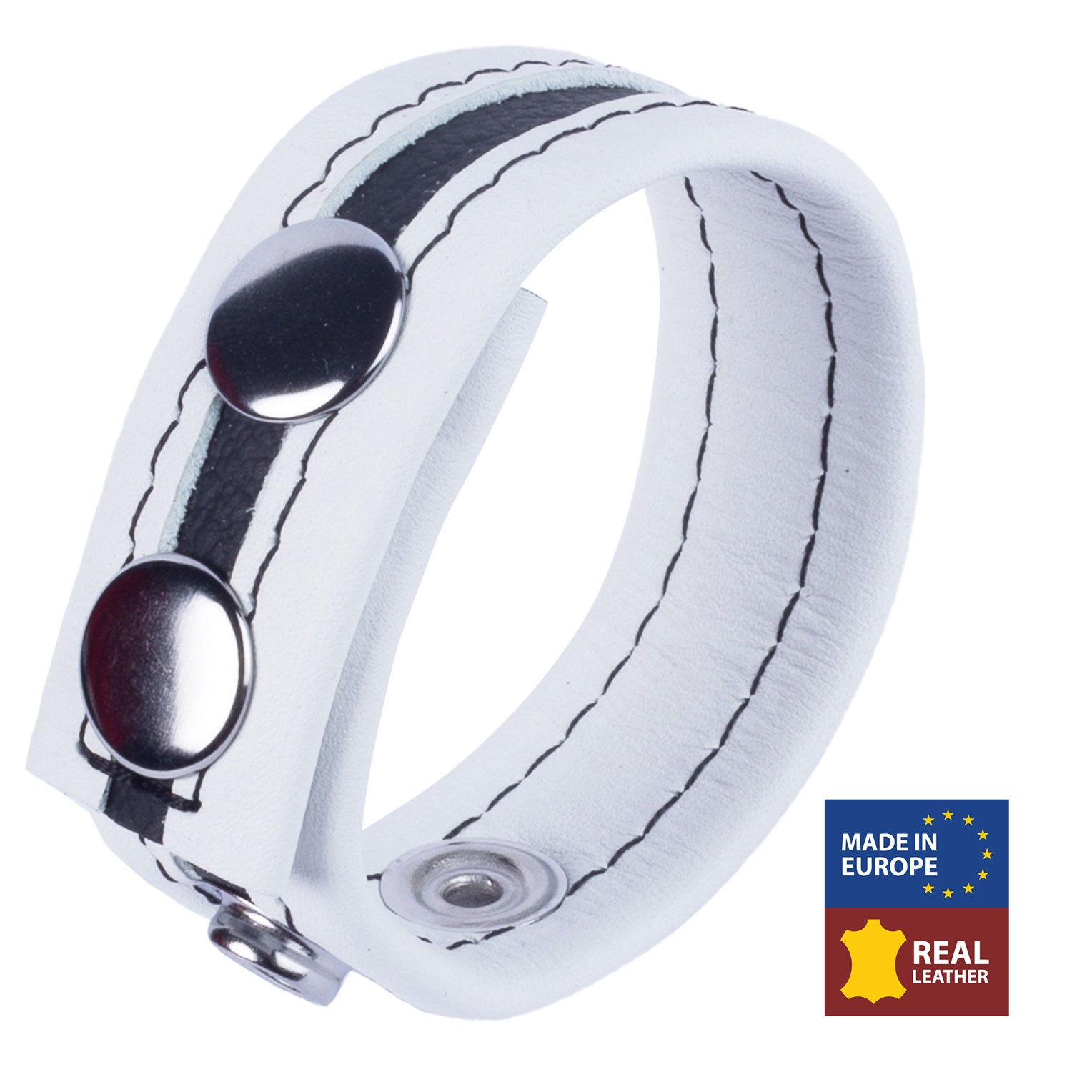 Anneau pénien en cuir TIPPY Blanc