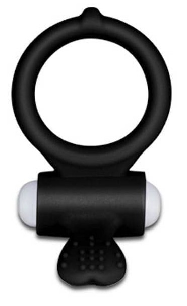 Anneau vibrant Power Clit Heart - Noir