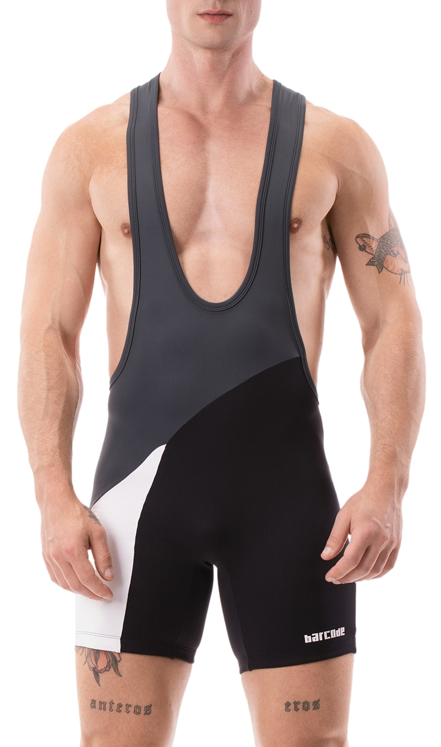 Barcode Berlin Body Singlet LUCKENWALDE Anthracite-Noir-Blanc