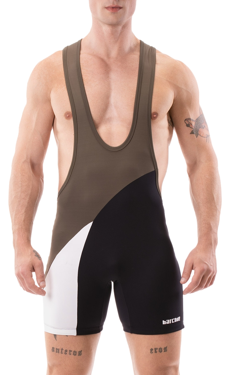 Barcode Berlin Body Singlet LUCKENWALDE Kaki-Noir-Blanc