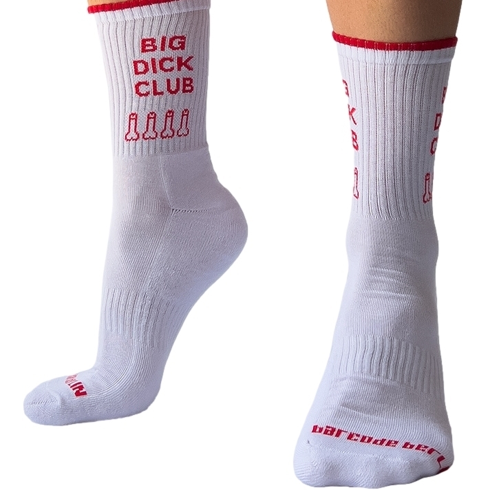 Barcode Berlin Chaussettes blanches BIG DICK CLUB Liseré rouge